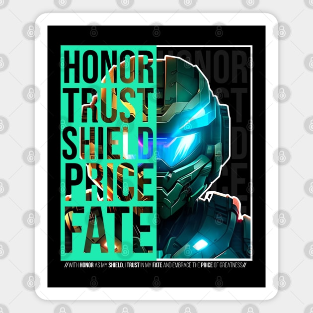 Halo game quotes - Master chief - Spartan 117 - Half black v1 Magnet by trino21